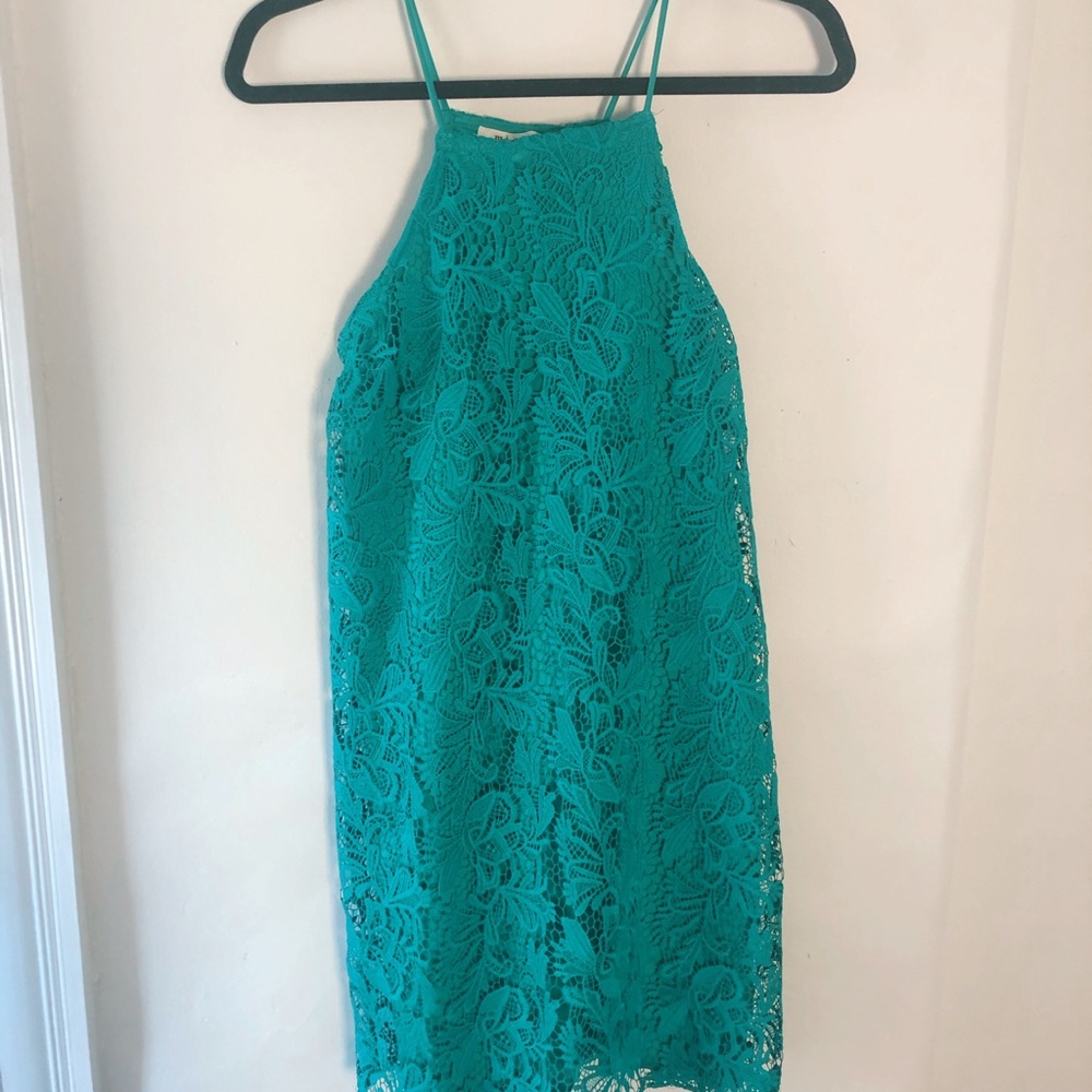 Emerald Green mini lace dress